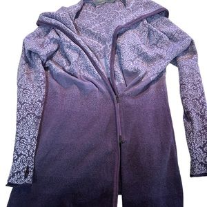 Athleta Organic Cotton Wool Floral Gradient
Ombre Purple Cardigan Sweater Large